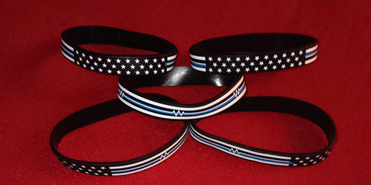 Thin White Blue White Line (EMS) Bracelet
