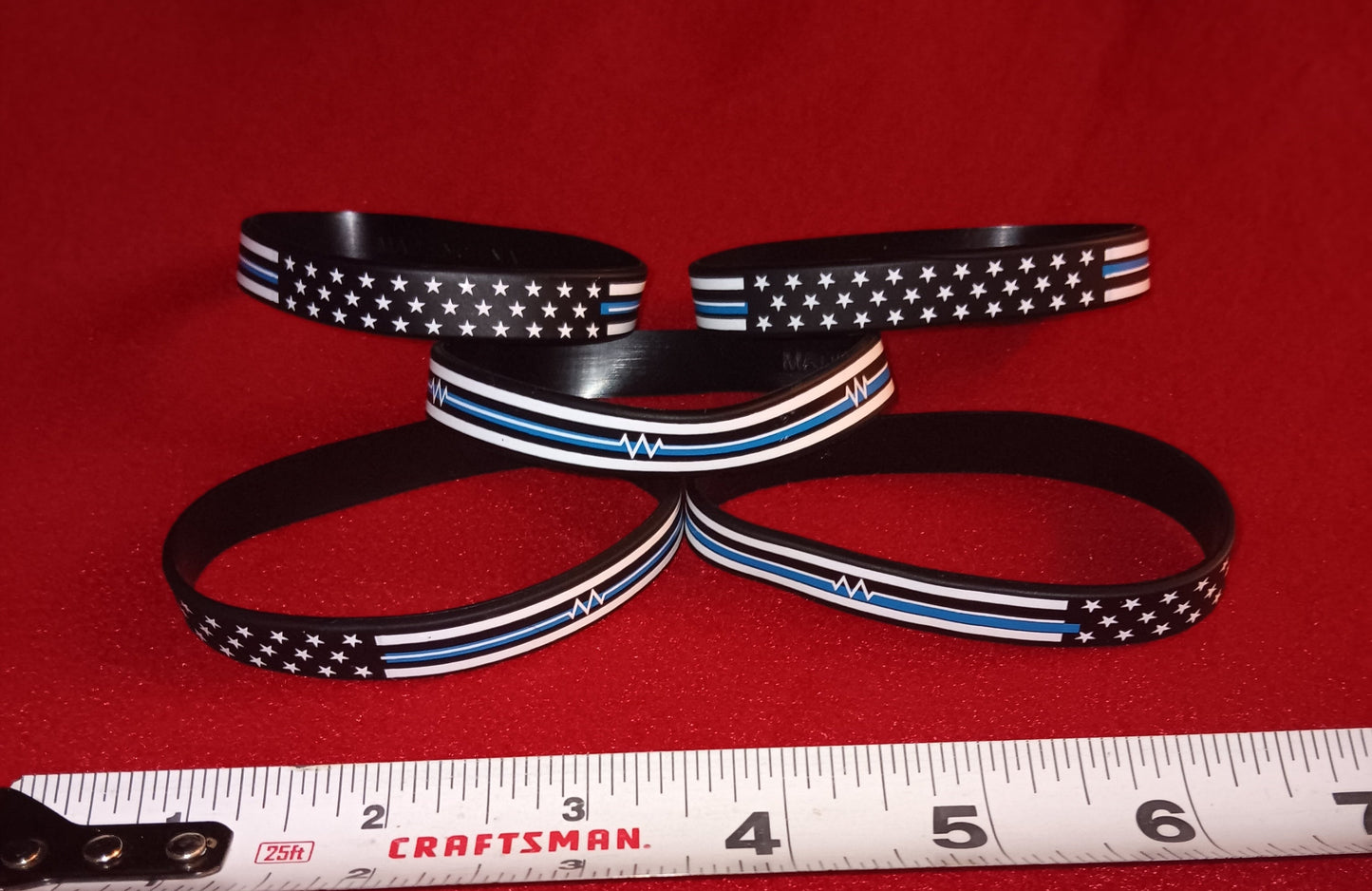 Thin White Blue White Line (EMS) Bracelet