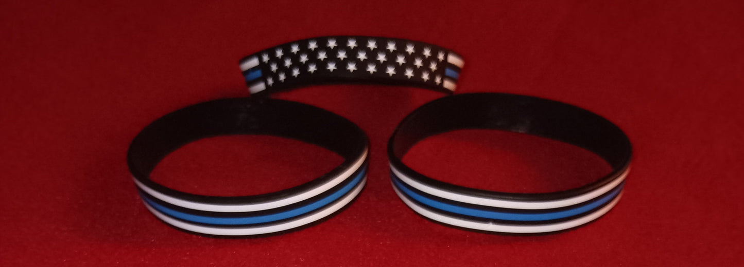 Thin White Blue White Line (EMS) Bracelet
