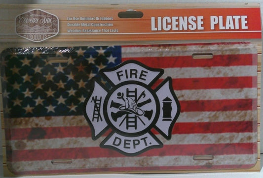 American Flag Firefighter plate